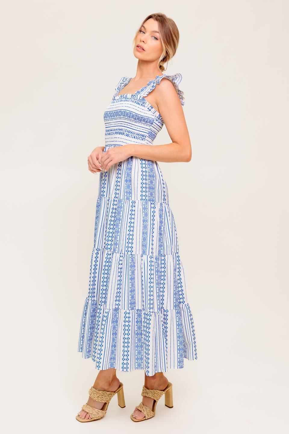 Midsummer Petals Woven Midi Dress | Includes Plus Size
