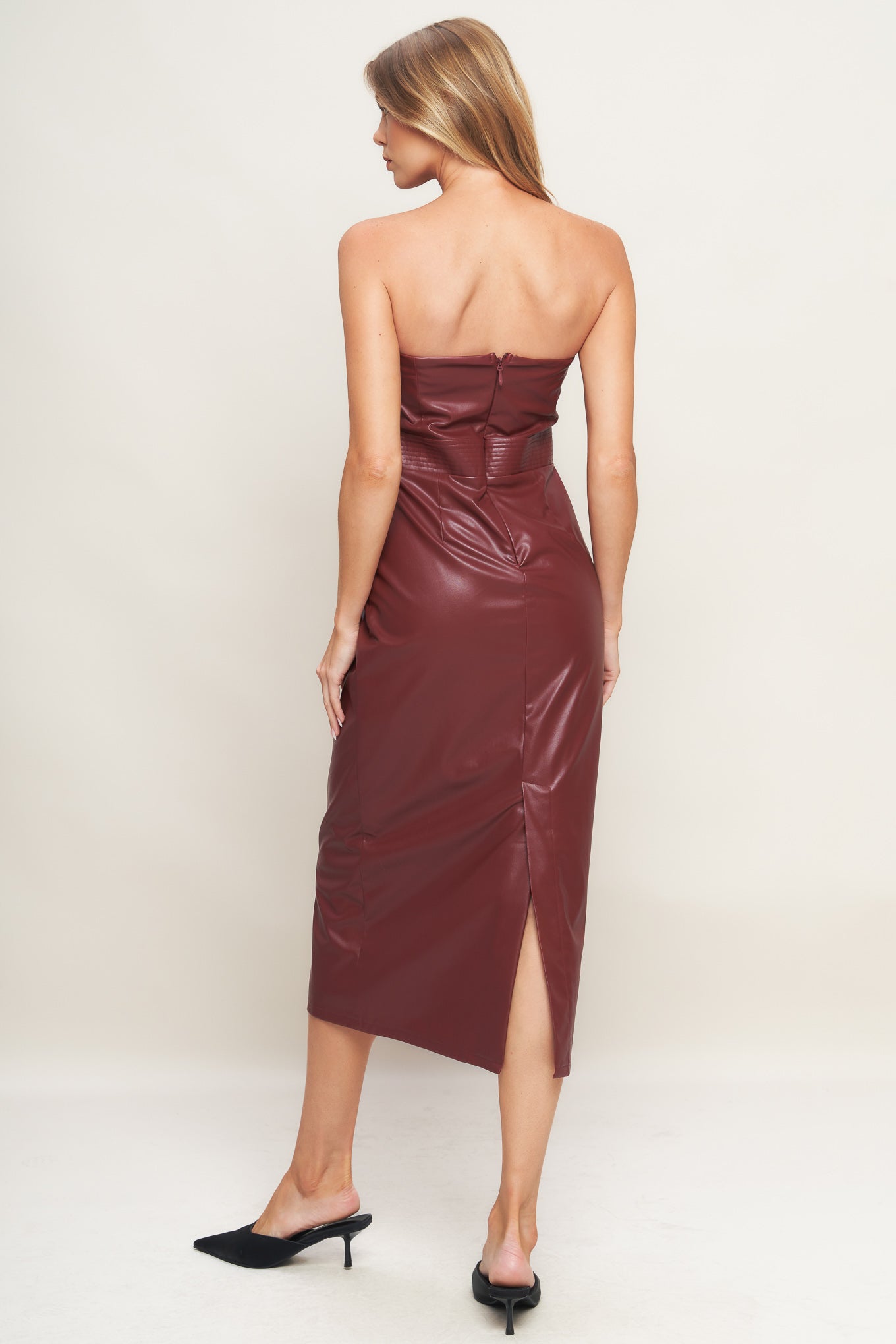 burgundy faux leather dress SteinMart.com