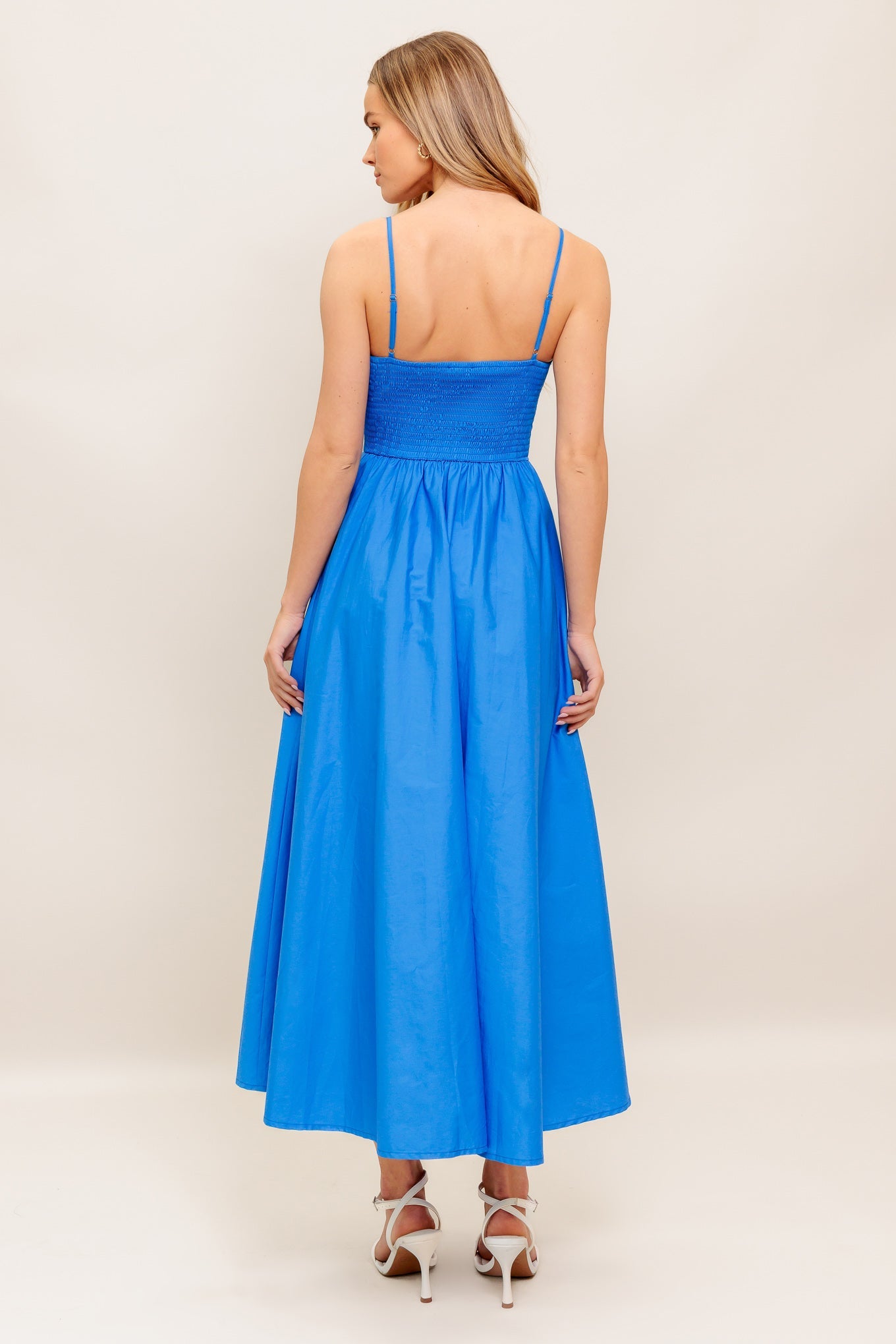 Kissable Knot Blue Woven Midi Dress