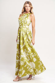 Sapphire Fantasy Lime Woven Maxi Dress