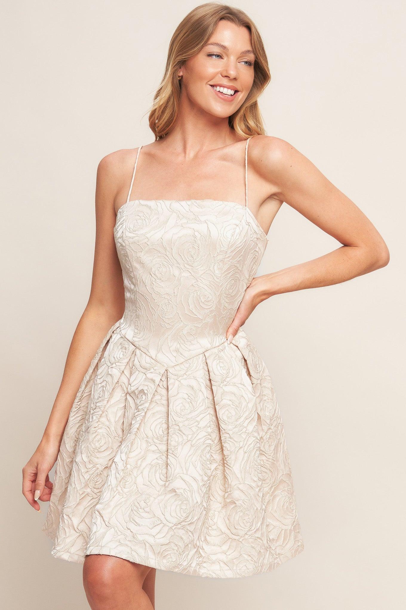 Romantic Garden Woven Mini Dress