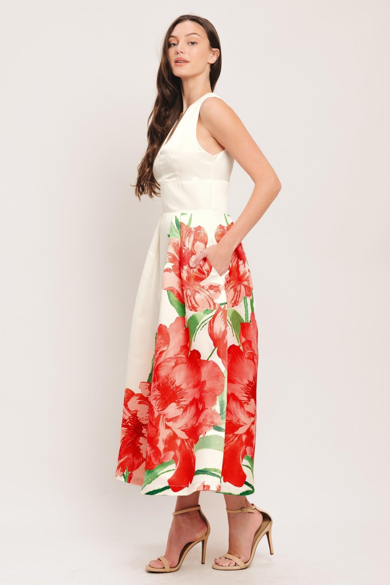 Romance Edit Woven Midi Dress