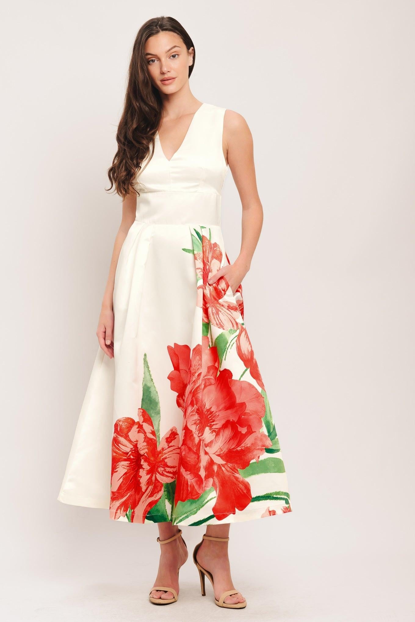 Romance Edit Woven Midi Dress