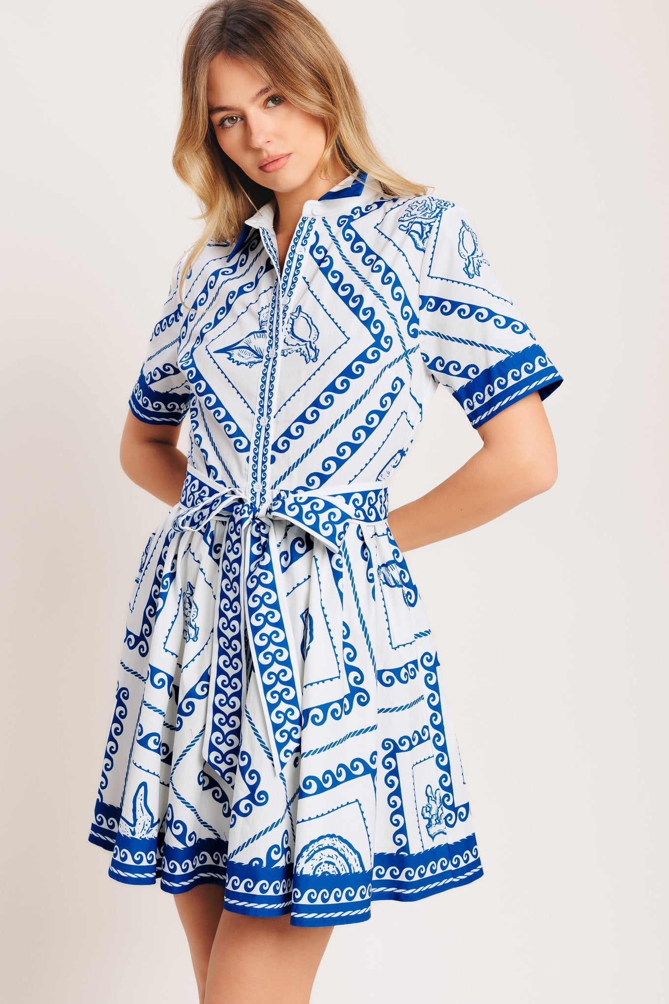 Island Polish Woven Mini Dress