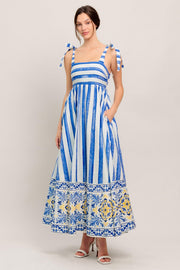 Blue Horizon Beauty Woven Midi Dress