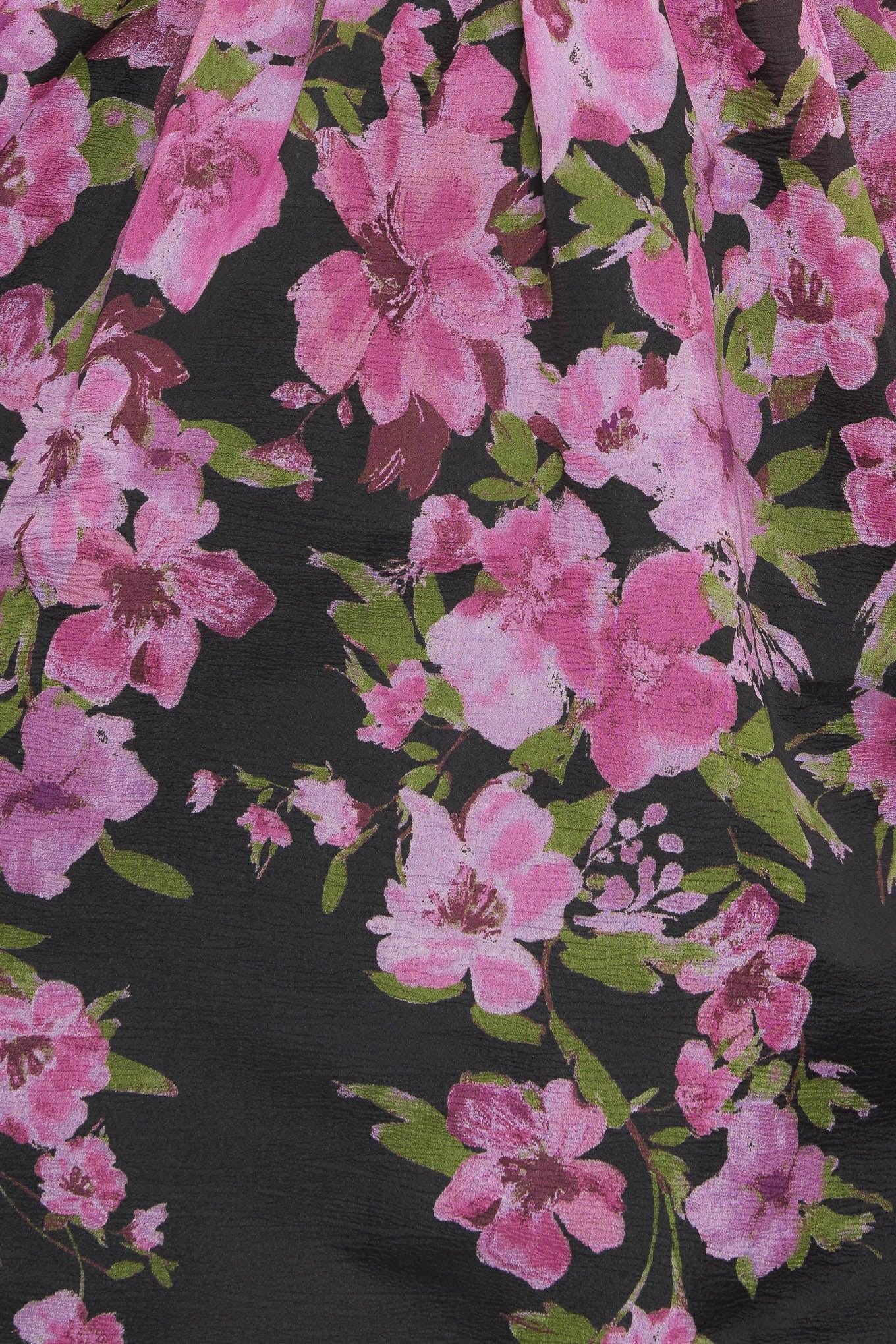 Nightfall Blossom Woven Midi Dress