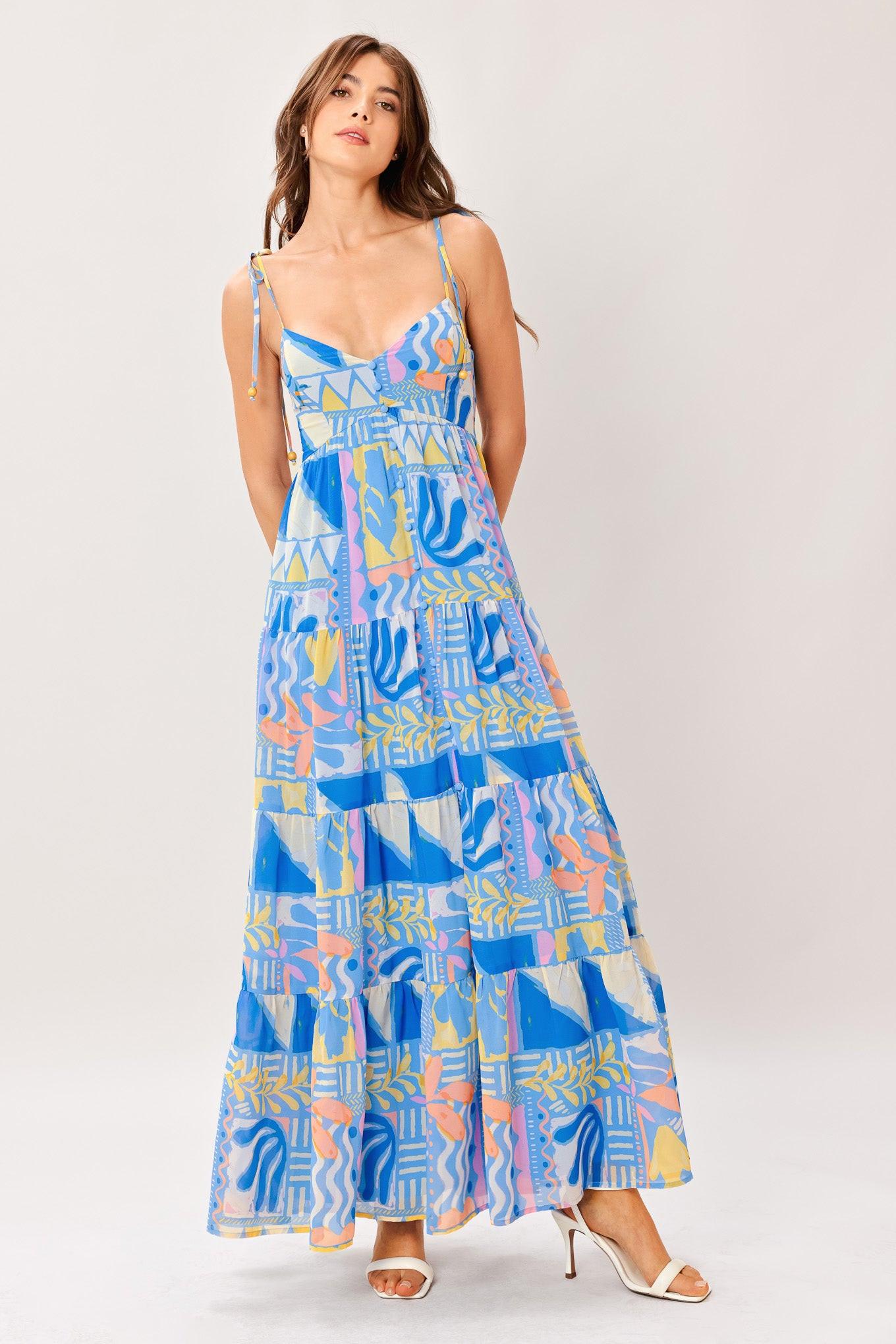 Seaside Love Flow Woven Maxi Dress