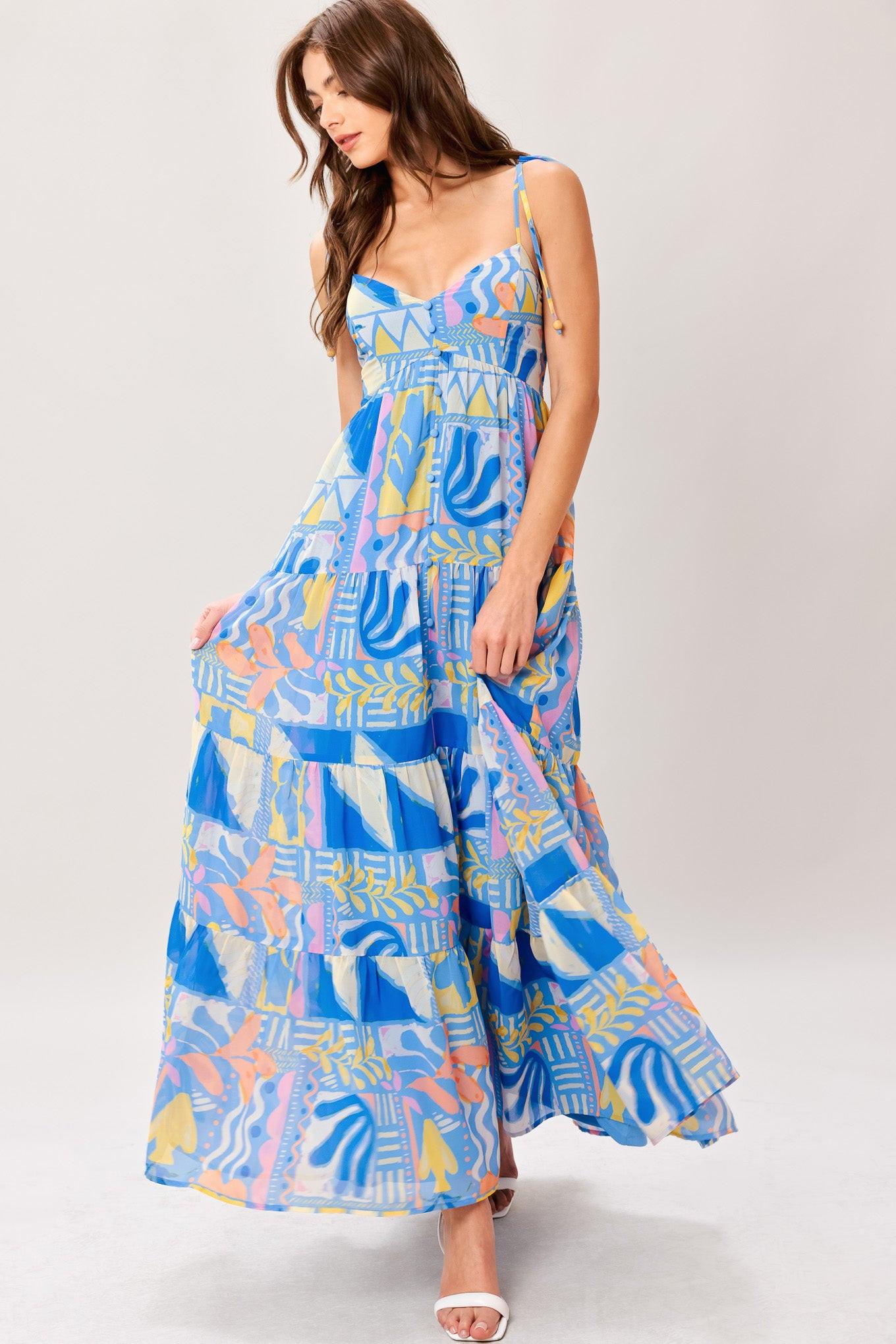 Seaside Love Flow Woven Maxi Dress
