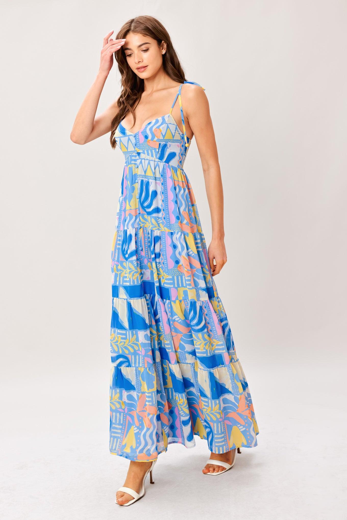 Seaside Love Flow Woven Maxi Dress