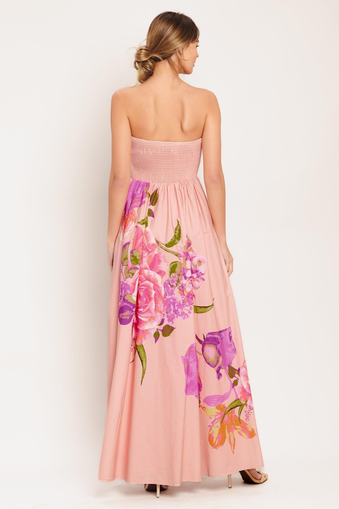 Rose Serenade Woven Maxi Dress