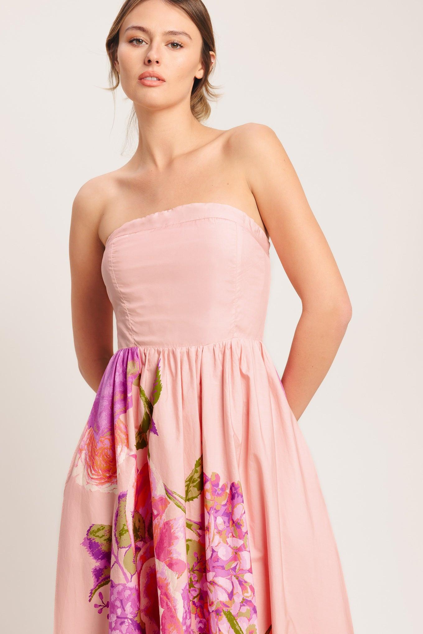 Rose Serenade Woven Maxi Dress