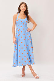 Cotton Candy Sky Dot Woven Midi Dress