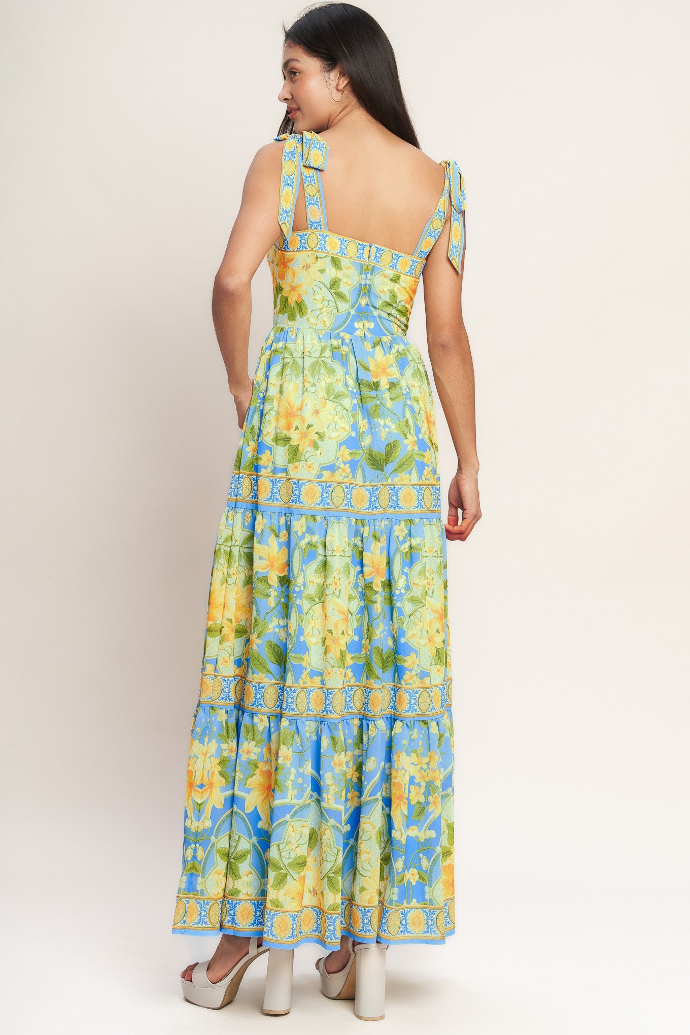 Golden Hour Bloom Woven Maxi Dress