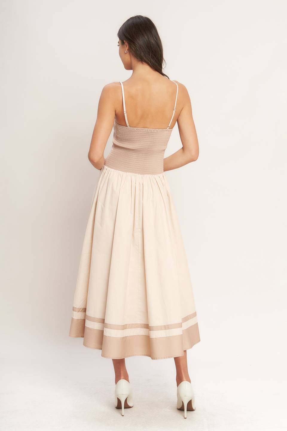 Spring Harmony Color Blocked Midi Dress