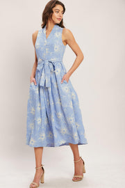 Summer Sketch Flora Woven Midi Dress