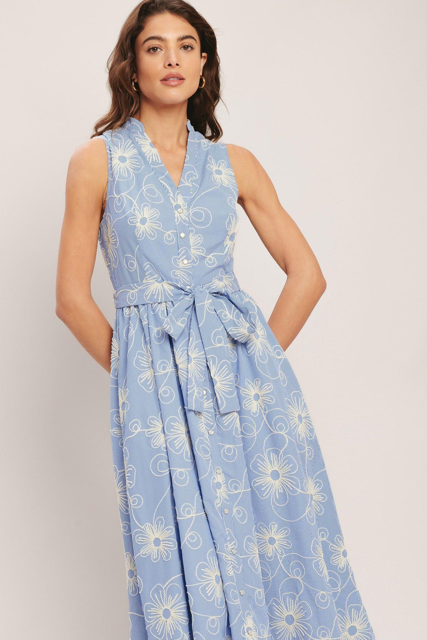 Summer Sketch Flora Woven Midi Dress