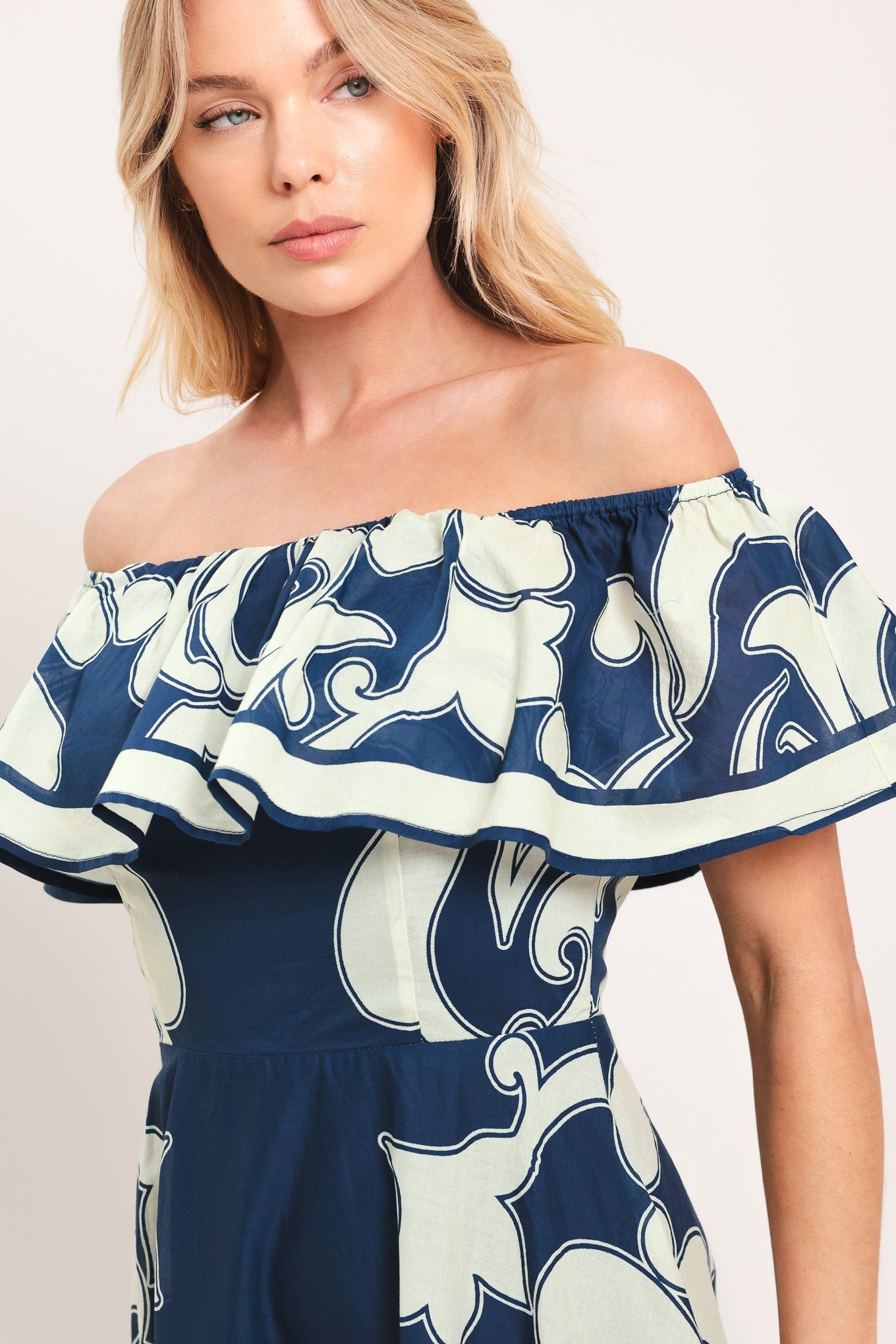 blue majolica dress Majolica-print silk dress in Print for Women