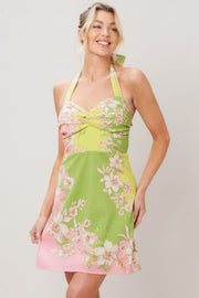 Glow Blossom Woven Mini Dress