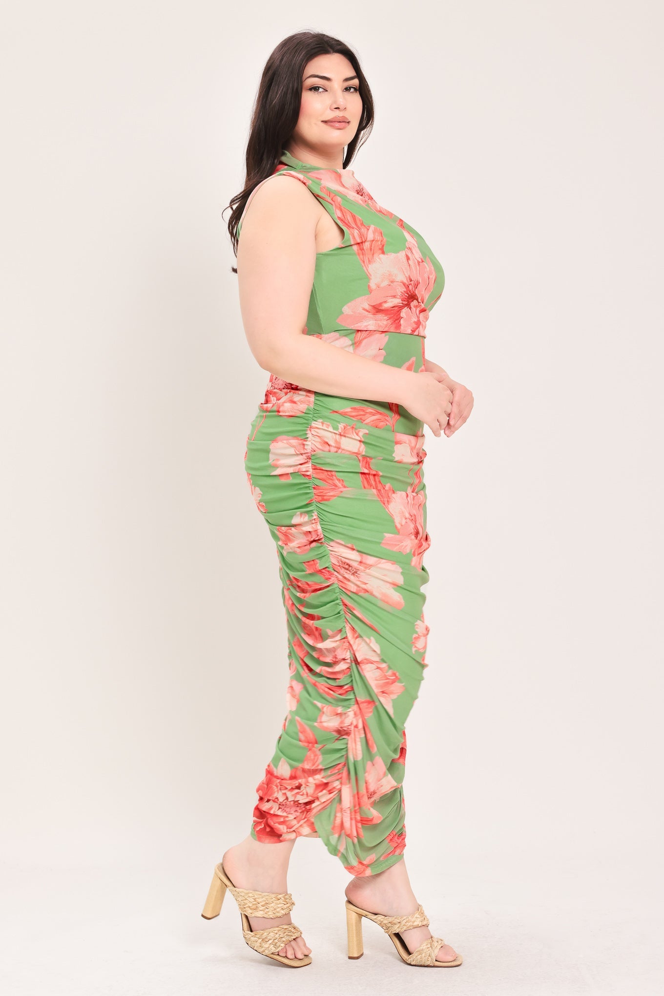 Paradise Glow Power Mesh Midi Dress | Includes Plus Size