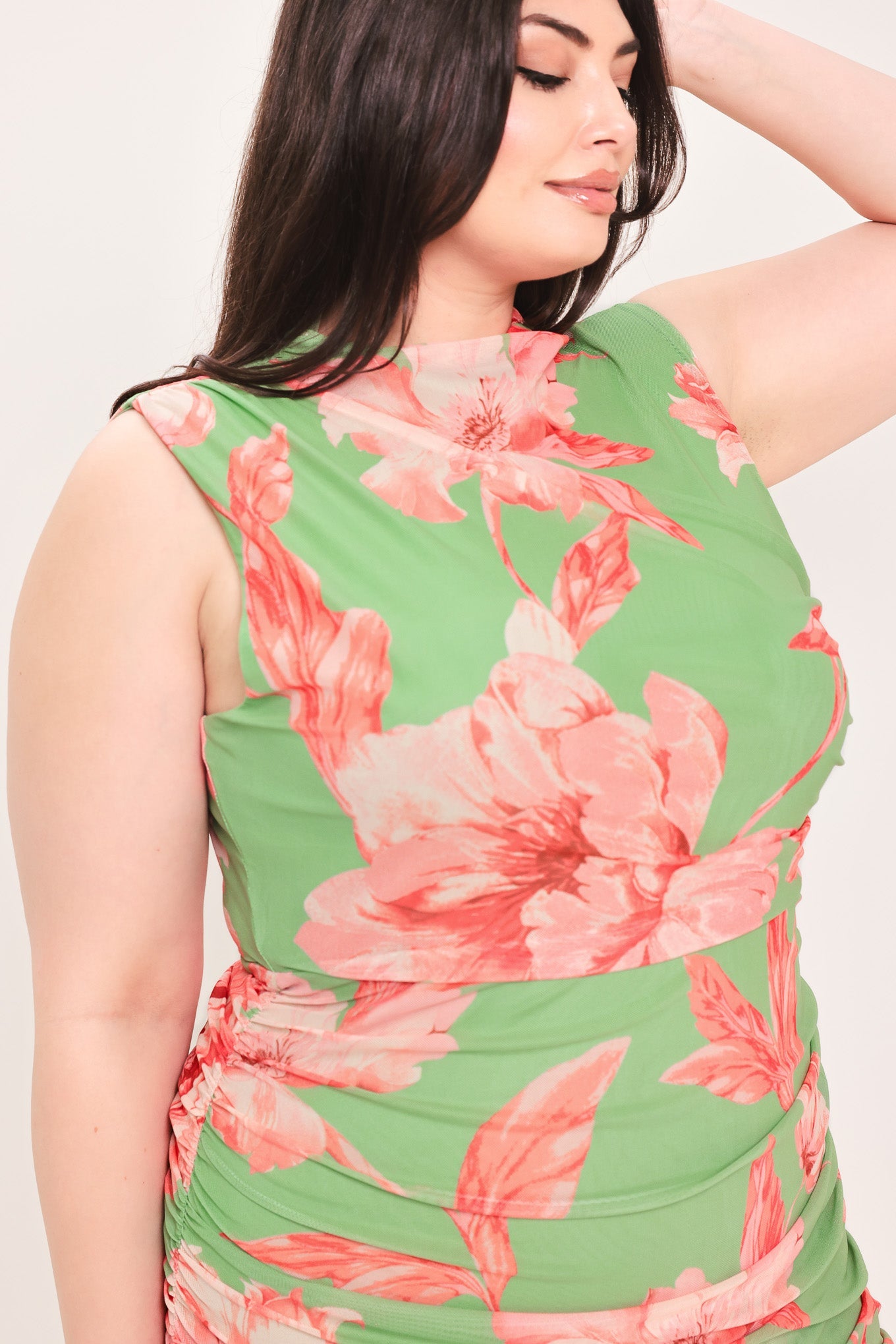 Paradise Glow Power Mesh Midi Dress | Includes Plus Size