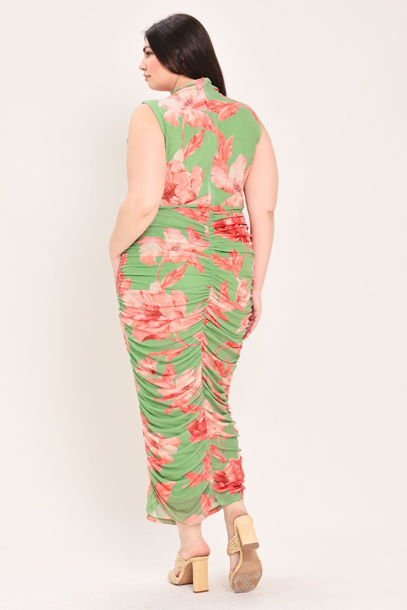 Paradise Glow Power Mesh Midi Dress | Includes Plus Size