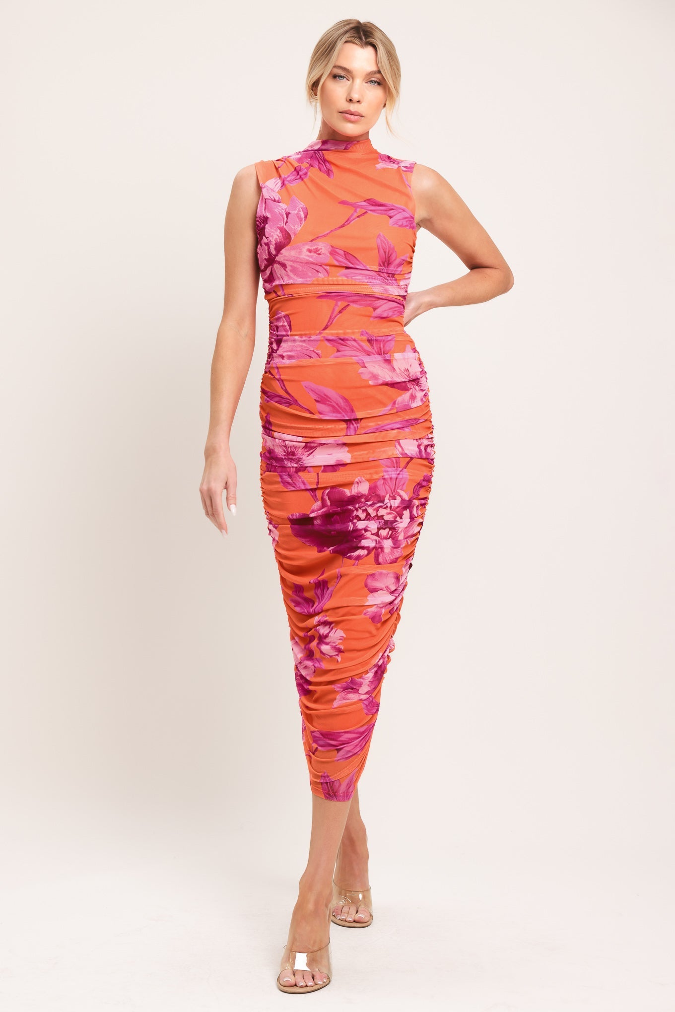 Paradise Glow Power Mesh Midi Dress | Includes Plus Size