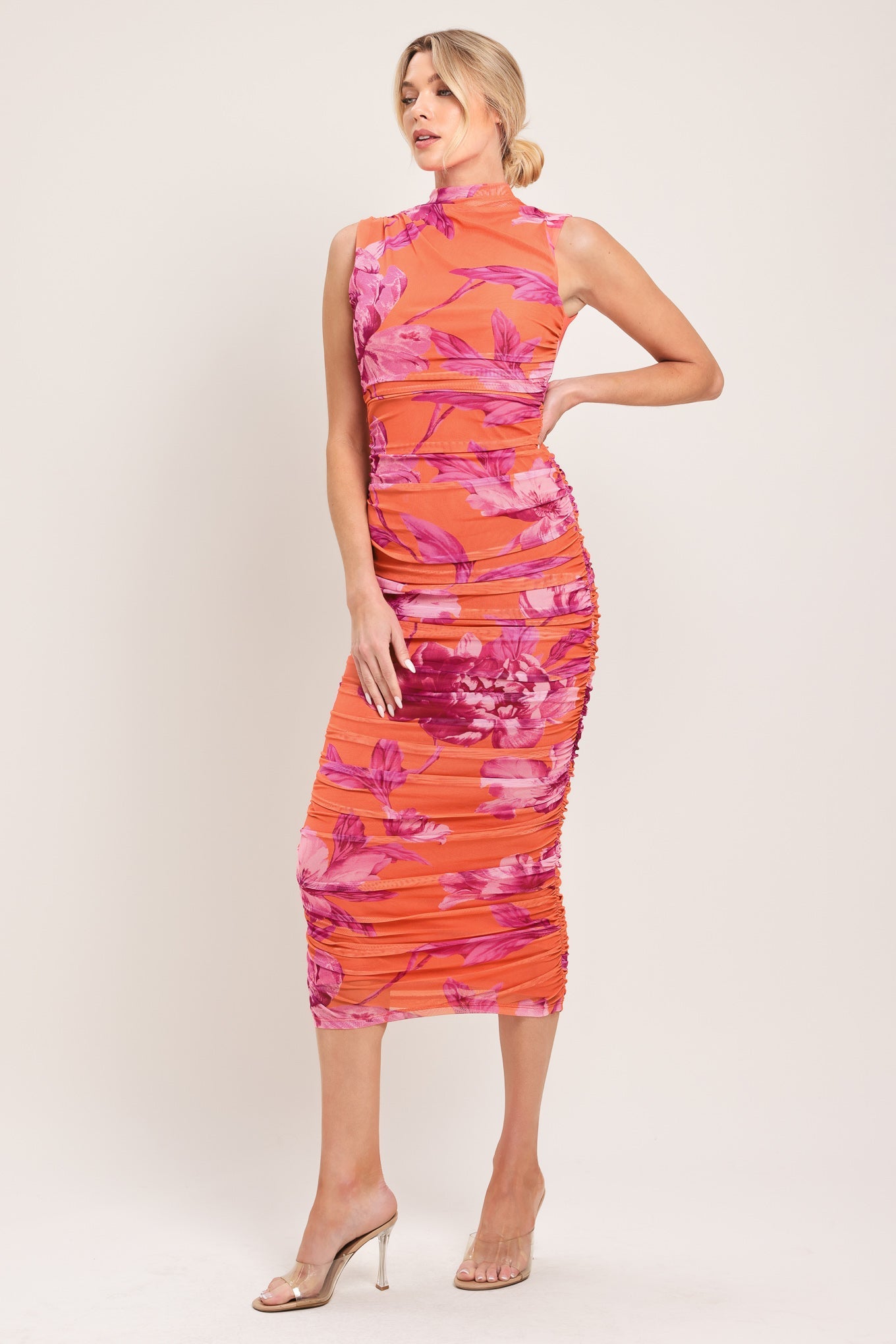 Paradise Glow Power Mesh Midi Dress | Includes Plus Size
