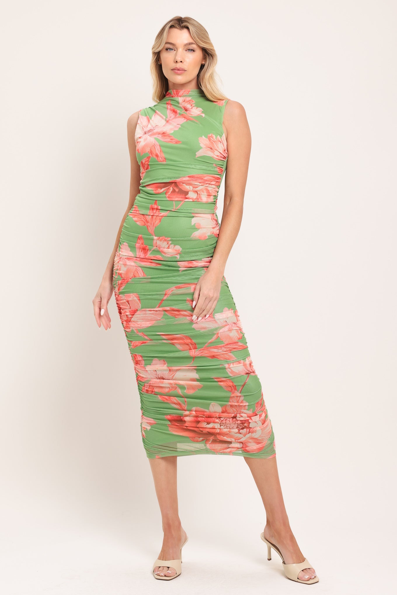 Paradise Glow Power Mesh Midi Dress | Includes Plus Size