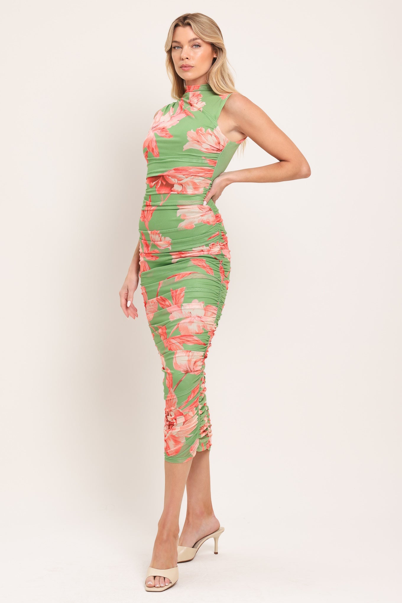 Paradise Glow Power Mesh Midi Dress | Includes Plus Size