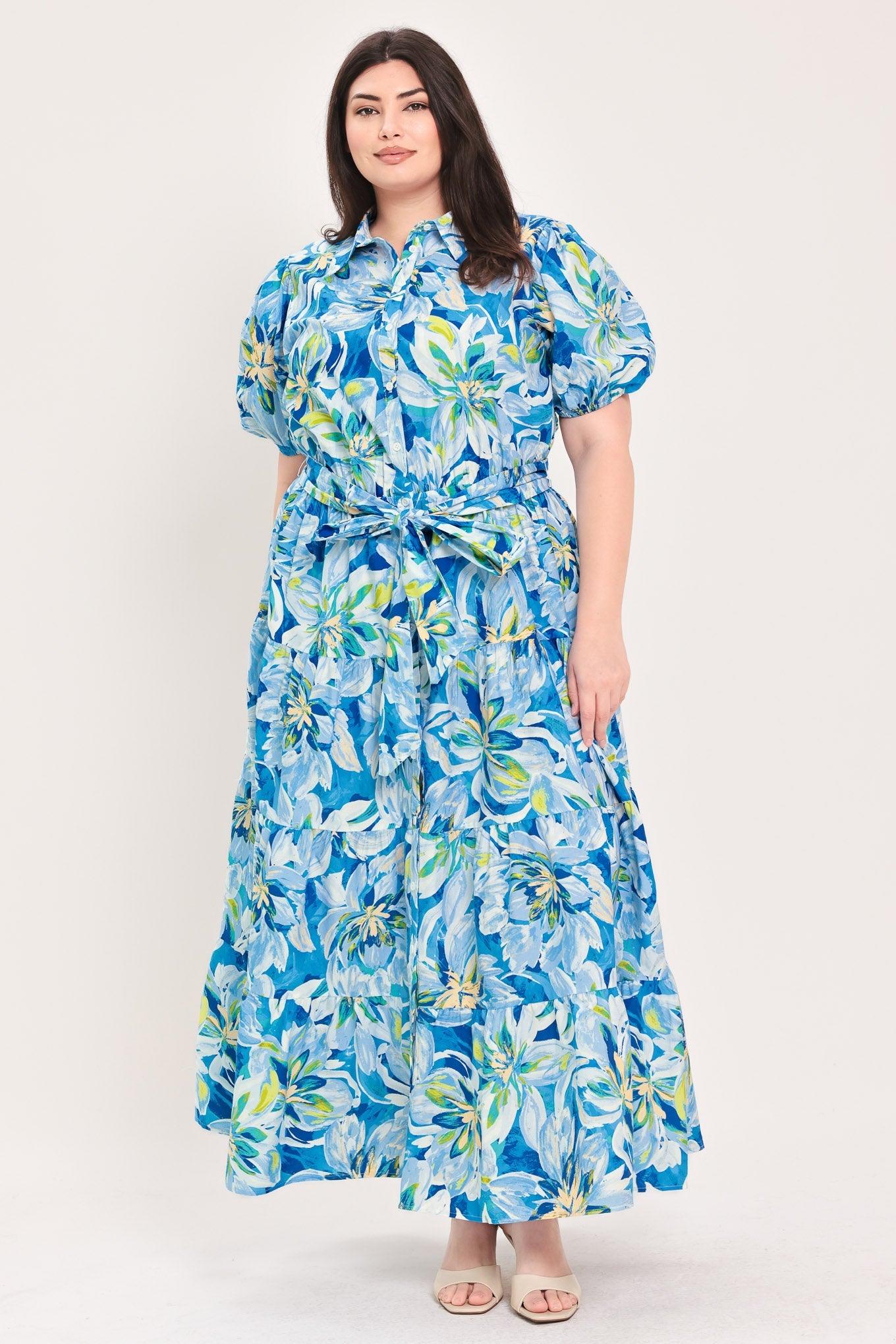 Ocean Garden Woven Midi Dress | Includes Plus Size