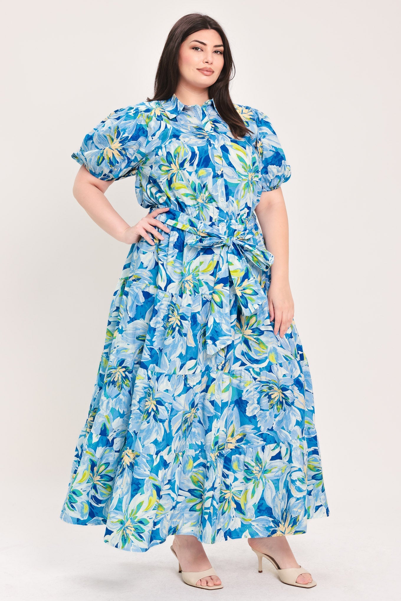 Ocean Garden Woven Midi Dress | Includes Plus Size