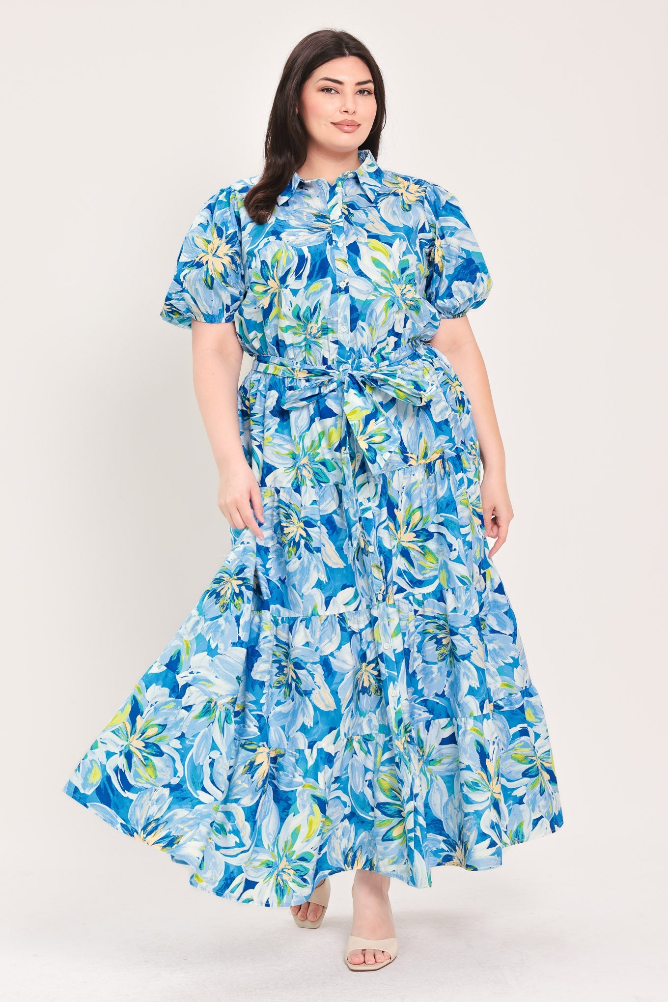 Ocean Garden Woven Midi Dress | Includes Plus Size