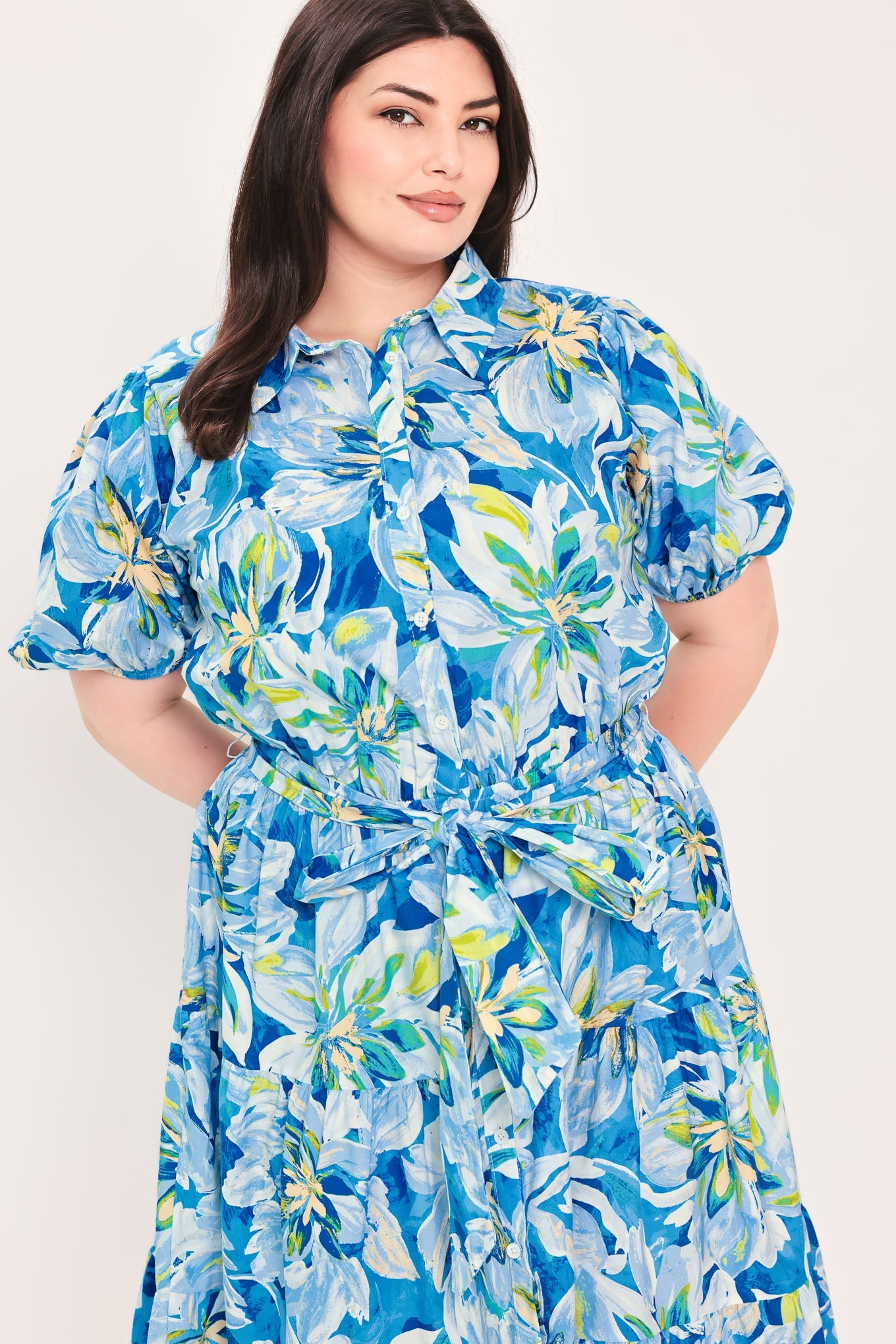 Ocean Garden Woven Midi Dress | Includes Plus Size