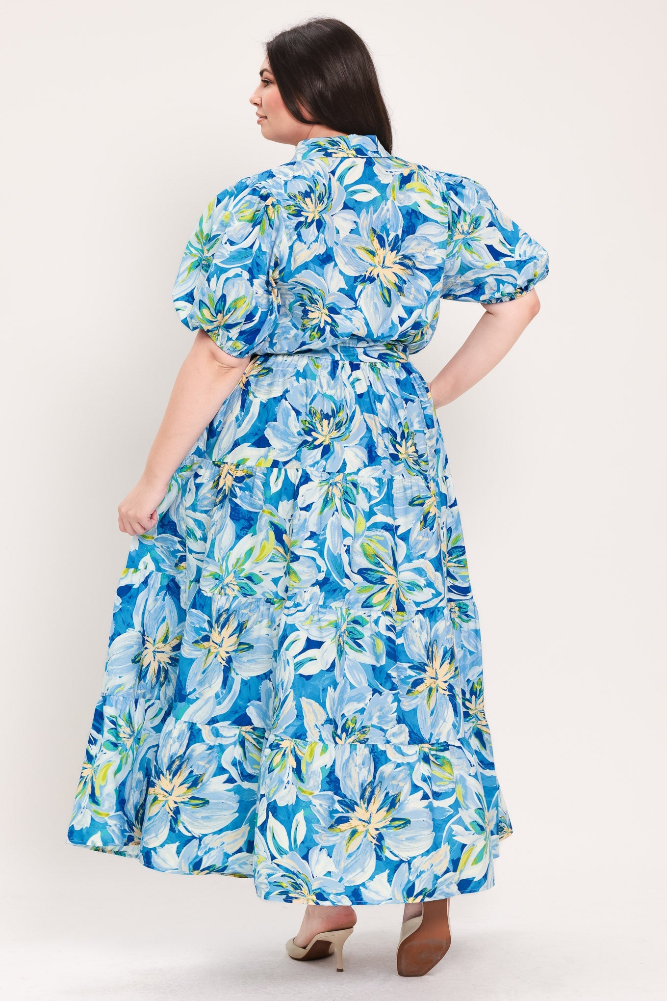 Ocean Garden Woven Midi Dress | Includes Plus Size