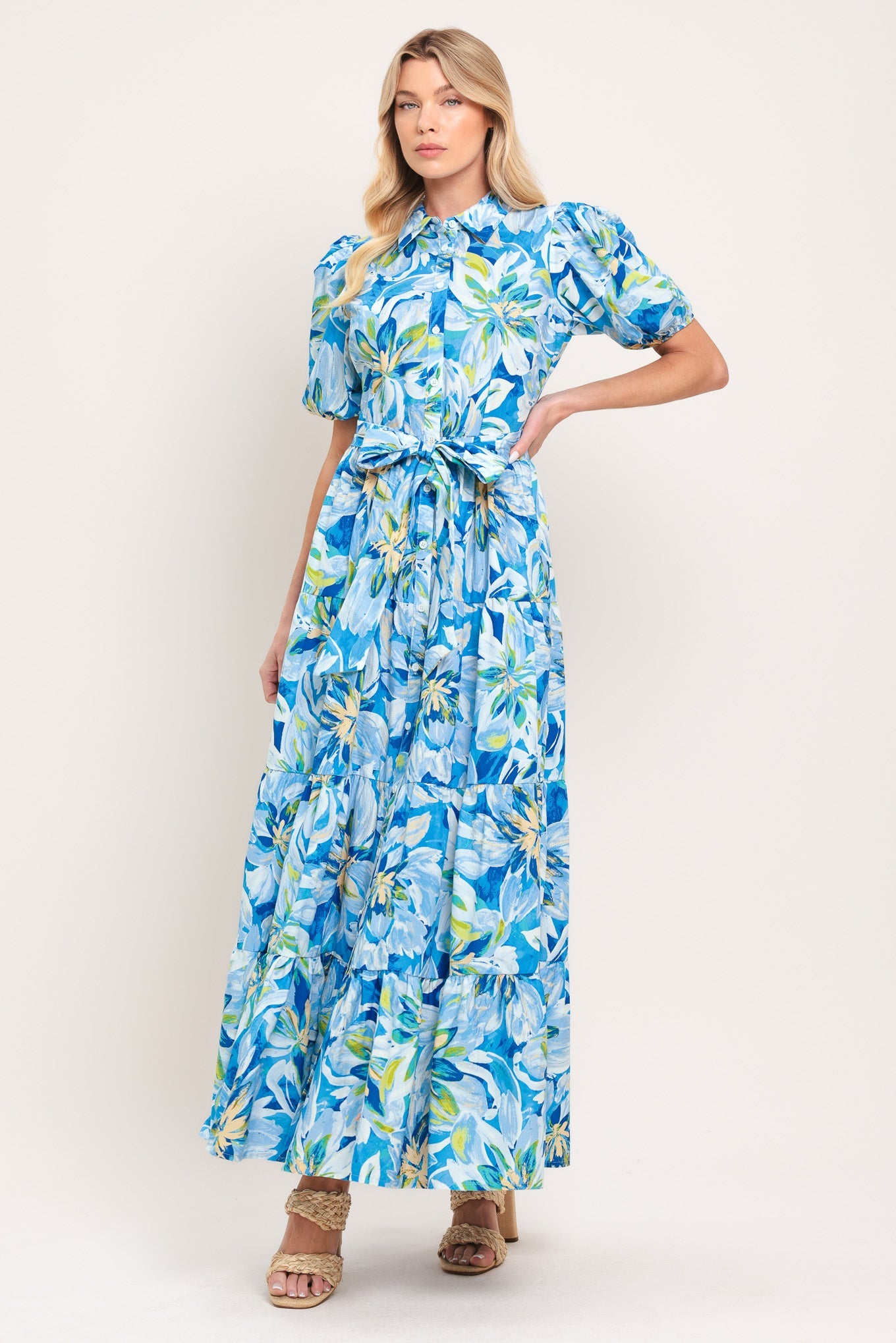 Ocean Garden Woven Midi Dress | Includes Plus Size