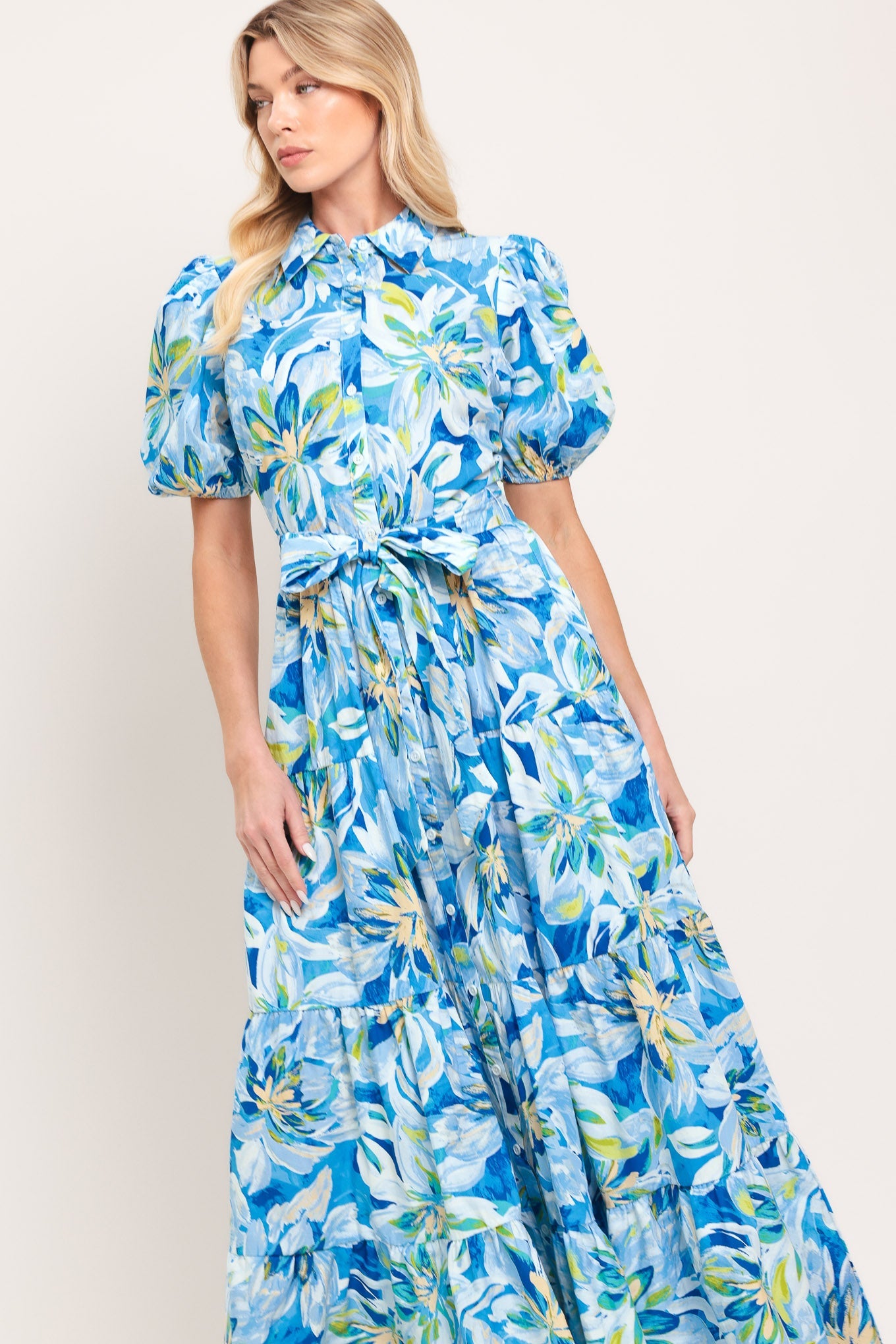 Ocean Garden Woven Midi Dress | Includes Plus Size