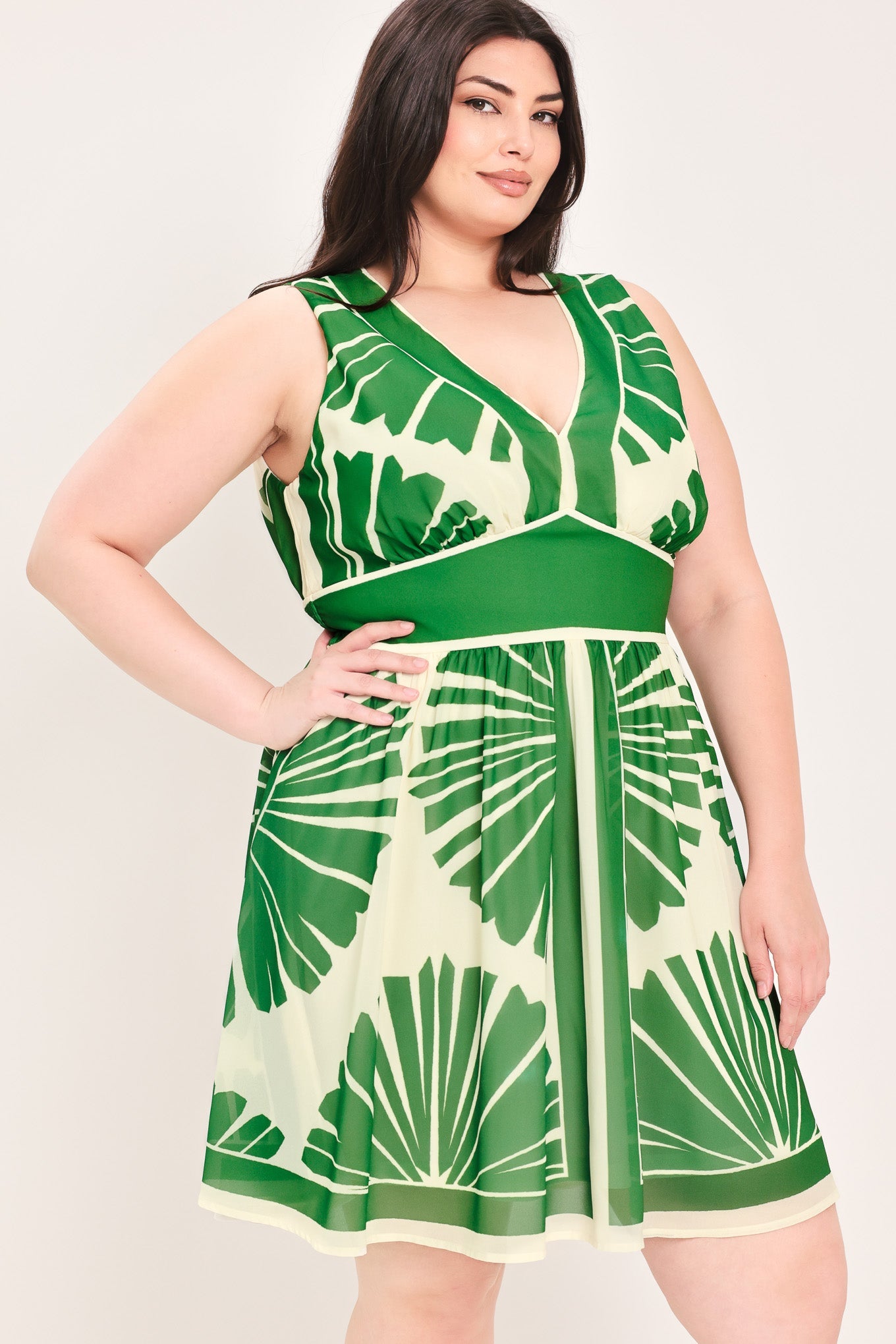 Palm Breeze Woven Mini Dress | Includes Plus Size