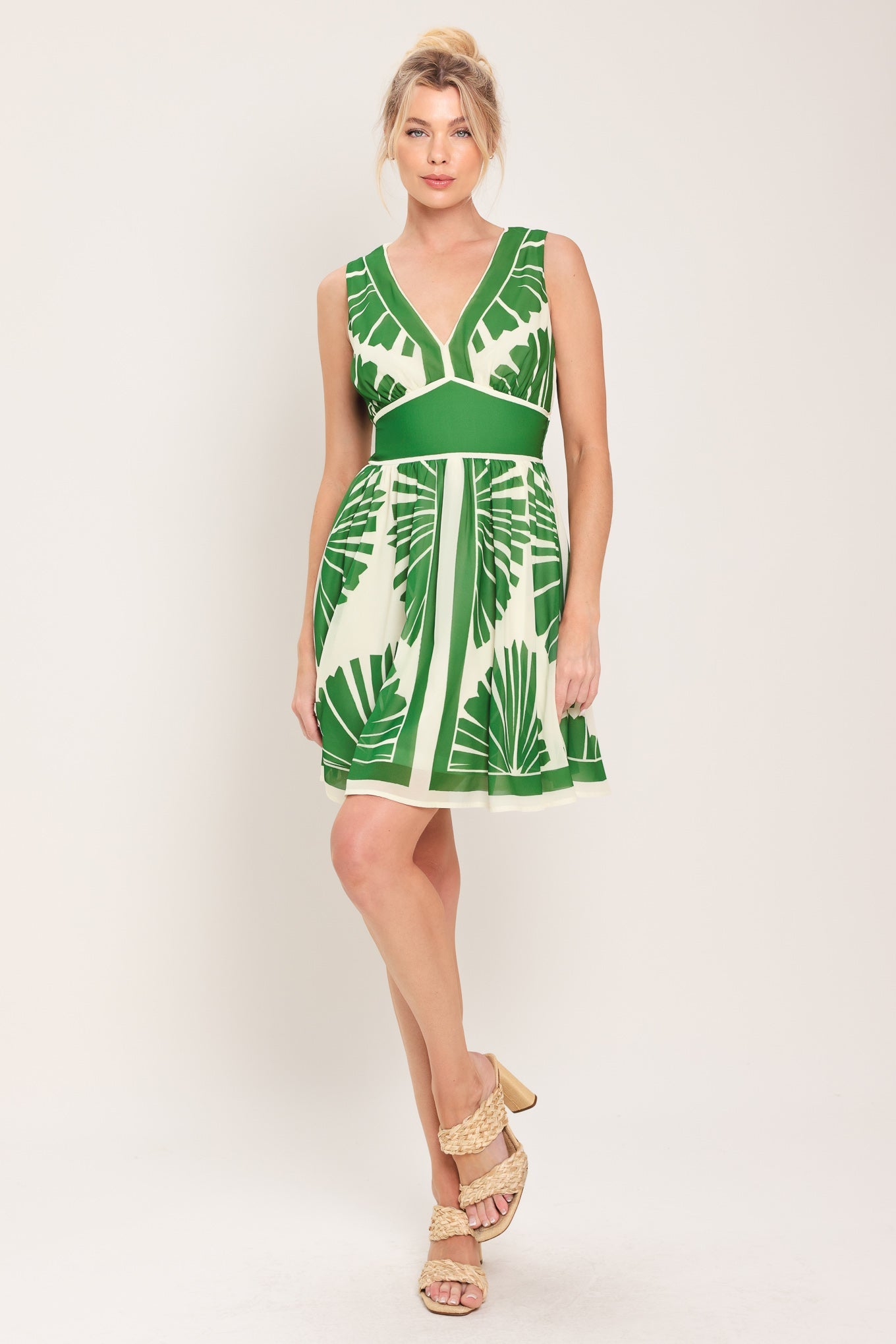 Palm Breeze Woven Mini Dress | Includes Plus Size