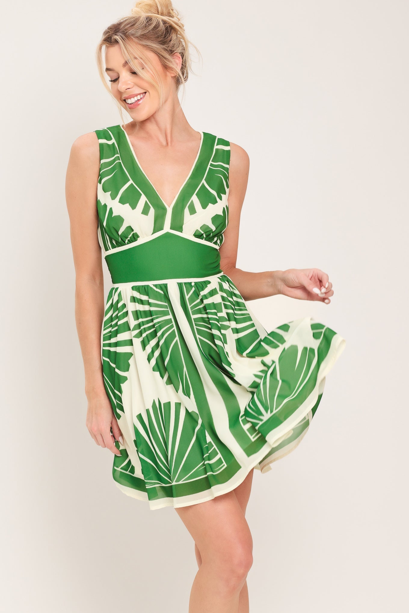 Palm Breeze Woven Mini Dress | Includes Plus Size