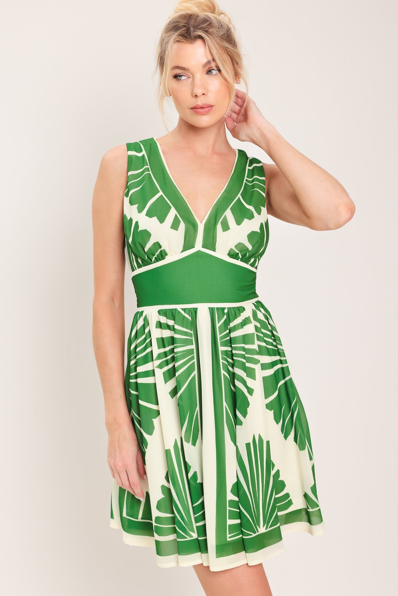 Palm Breeze Woven Mini Dress | Includes Plus Size