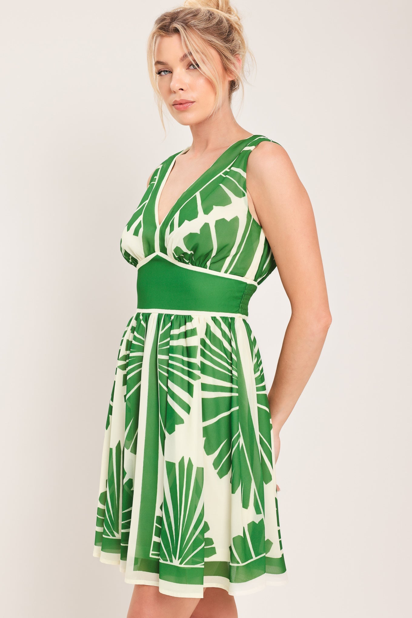 Palm Breeze Woven Mini Dress | Includes Plus Size