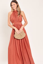 Terracotta Woven Maxi Dress