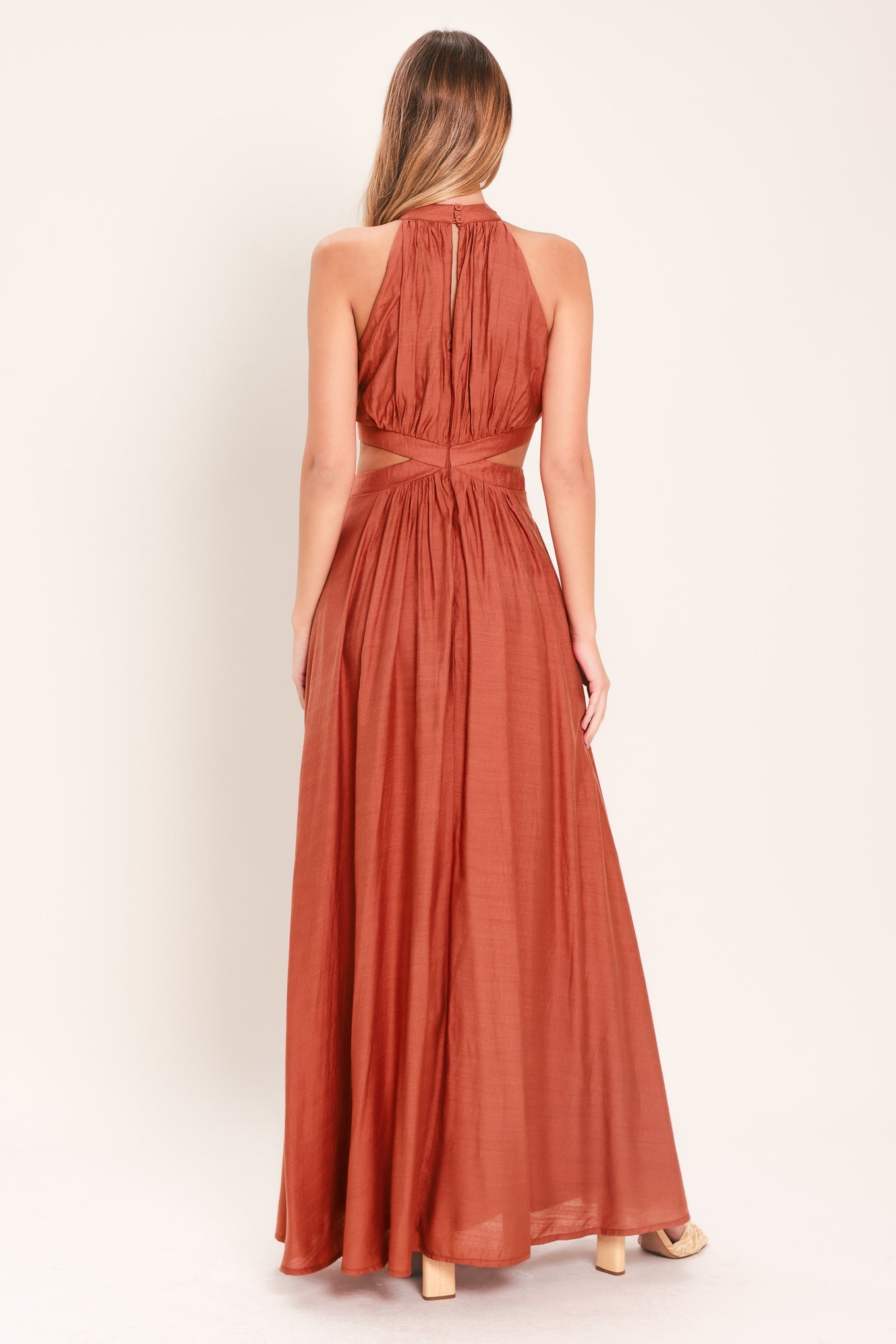 Terracotta Woven Maxi Dress