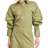 En Saison Cotton Shirt Dress Green Size S