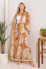 Awaiting Love Woven Kimono Cover Up And Pant Set