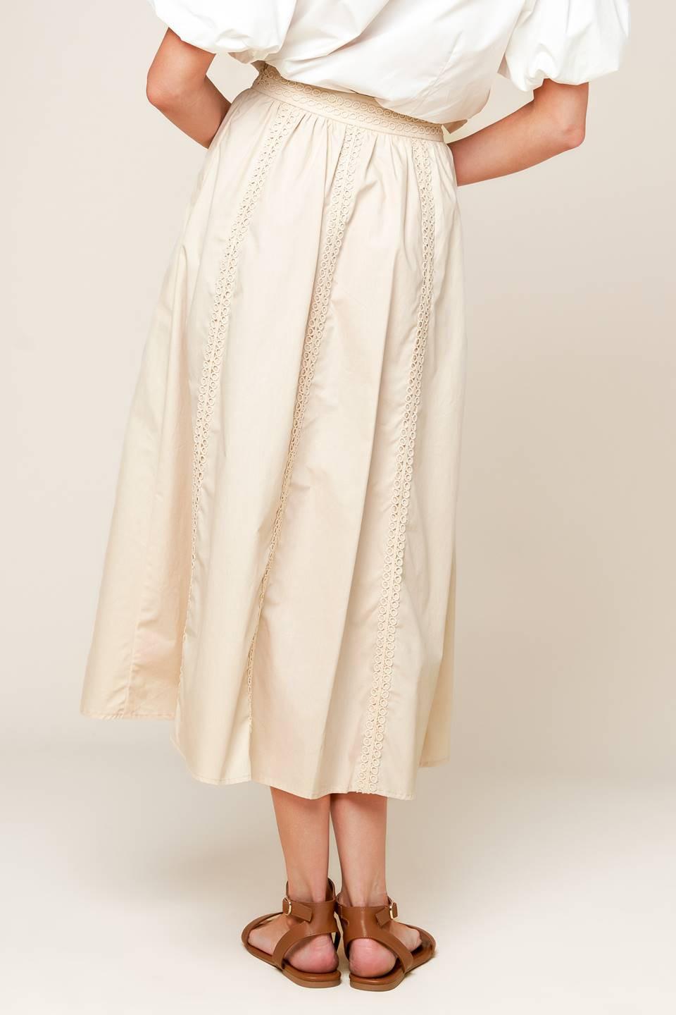 Layton Cream Woven Midi Skirt