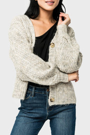 Cable Knit V-neck Cardigan Sweater