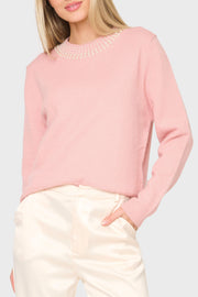Soiree Sweater With Pearl Embellished Collar
