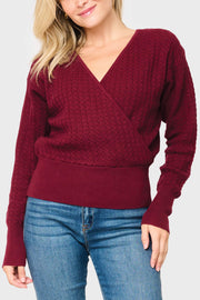 Pointelle Surplice Sweater