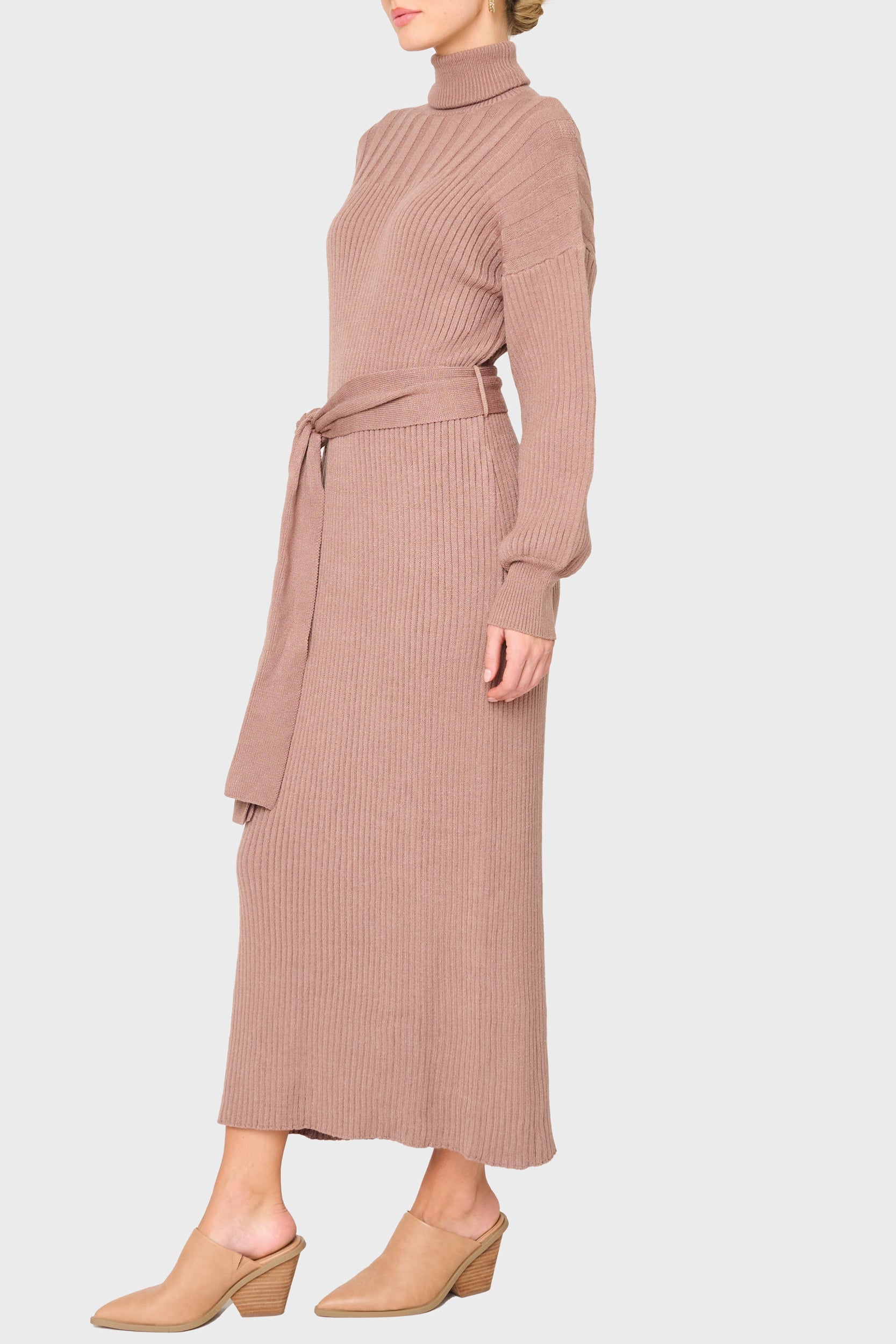 maxi turtleneck sweater dress ASOS DESIGN super soft volume sleeve turtleneck belted maxi sweater dress in camel